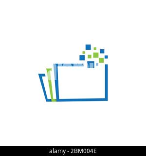 E-book digital logo design vector. Sign of Electronic Book Library icon symbol Stock Vector