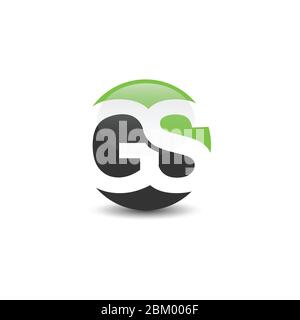 Circle letter GS logo concept in negative space design style image vector illustration Stock Vector