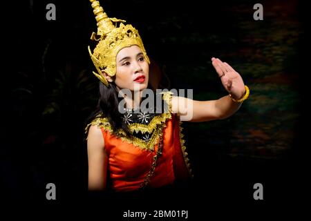 Principal dancer of the Royal Ballet Theater in Luang Prabang, Laos Stock Photo
