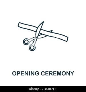 Opening Ceremony icon from global business collection. Simple line Opening Ceremony icon for templates, web design and infographics Stock Vector