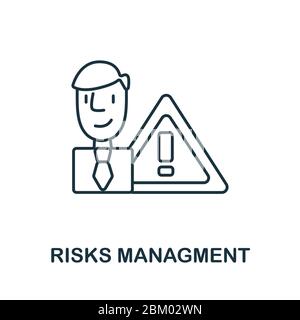 Risks Management icon from global business collection. Simple line Risks Management icon for templates, web design and infographics Stock Vector