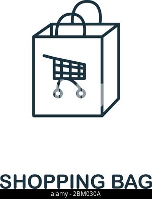 Shopping Bag icon. Line style symbol from shopping icon collection. Shopping Bag creative element for logo, infographic, ux and ui Stock Vector