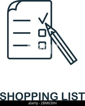 Shopping List icon. Line style symbol from shopping icon collection. Shopping List creative element for logo, infographic, ux and ui Stock Vector