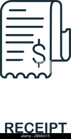 Receipt icon. Line style symbol from shopping icon collection. Receipt creative element for logo, infographic, ux and ui Stock Vector