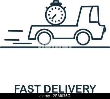 Fast Devivery icon. Line style symbol from shopping icon collection. Fast Devivery creative element for logo, infographic, ux and ui Stock Vector