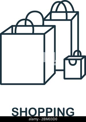 Shopping icon. Line style symbol from shopping icon collection. Shopping creative element for logo, infographic, ux and ui Stock Vector