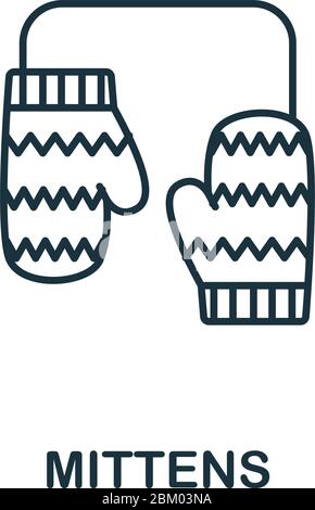 Mittens icon from winter collection. Simple line element Mittens for templates, web design and infographics Stock Vector
