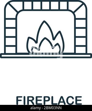 Fireplace icon from winter collection. Simple line element Fireplace for templates, web design and infographics Stock Vector