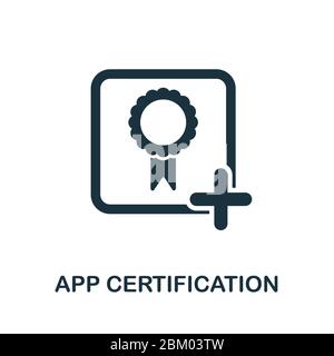 App Certification icon from mobile app development collection. Simple line App Certification icon for templates, web design and infographics Stock Vector
