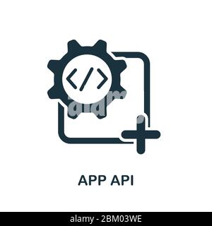 App Api icon from mobile app development collection. Simple line App Api icon for templates, web design and infographics Stock Vector