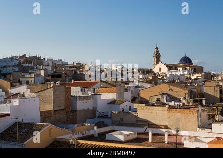 Vistas of traditional coastal Spanish old town Oliva, in the Valencian region of Spain Stock Photo