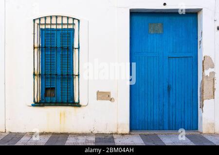 Traditional old rustic fisherman's house in Oliva beach town, Valencia, Spain Stock Photo