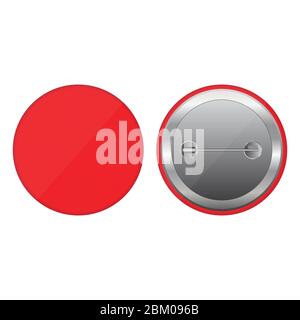 Colored button pins vector illustration isolated on white background Stock Vector
