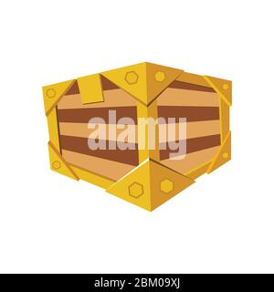 Wooden empty chest vector illustration Stock Vector