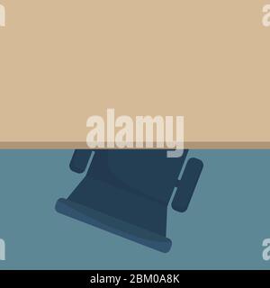 Top view of office chair and desk. Vector illustration in flat design Stock Vector