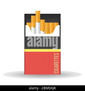 Cigarettes pack vector illustration isolated on white background Stock Vector