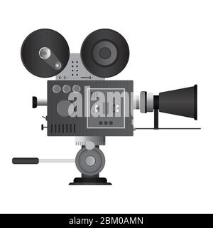 Vintage cinema projector vector illustration isolated on white background Stock Vector