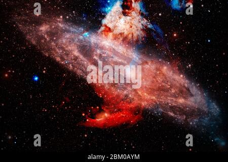 Deep space art. Starfield stardust, nebula and galaxy. Elements of this image furnished by NASA. Stock Photo