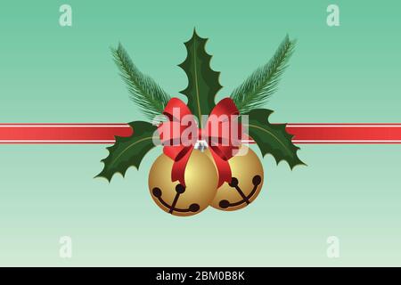 Christmas card with festive elements, decorations, gifts, candies. Stock Vector