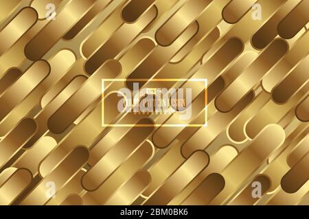 Abstract gradient gold design artwork of stripe round line pattern background. Use for ad, poster, template, ad, print. illustration vector eps10 Stock Vector
