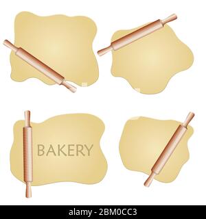 Dough and rolling pin vector illustration Stock Vector