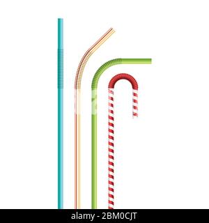 Drinking straws vector illustration isolated on white background Stock Vector