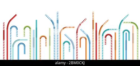 Drinking straws background  vector illustration Stock Vector
