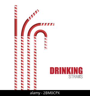 Drinking straws background  vector illustration Stock Vector