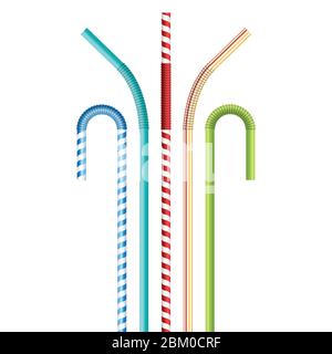 Drinking straws vector illustration isolated on white background Stock Vector