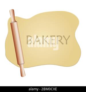 Dough and rolling pin vector illustration Stock Vector