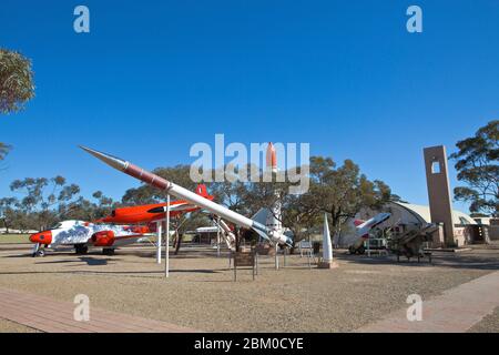 Woomera National Aerospace & Missile Park exhibits, South Australia, Australia Stock Photo