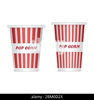 Empty popcorn bucket vector illustration isolated on white background Stock Vector