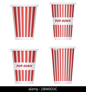 Empty popcorn bucket vector illustration isolated on white background Stock Vector