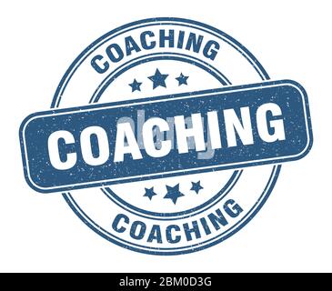 coaching stamp. coaching label. round grunge sign Stock Vector