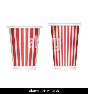 Empty popcorn bucket vector illustration isolated on white background Stock Vector