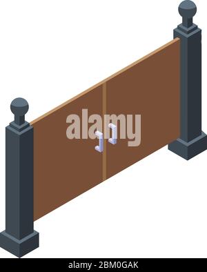 Gate home icon, isometric style Stock Vector