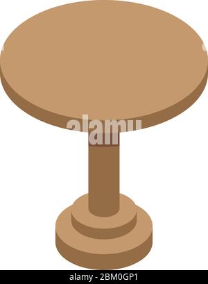 Round garden table icon, isometric style Stock Vector
