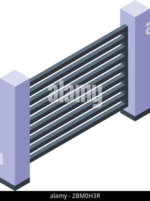 Garden fence icon, isometric style Stock Vector
