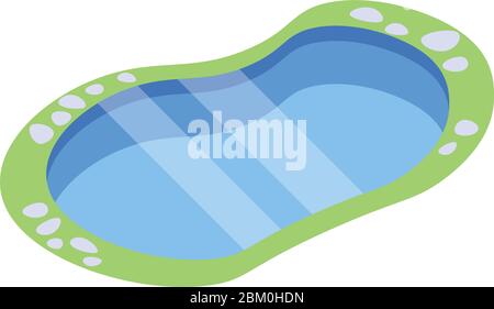 Small pond icon, isometric style Stock Vector