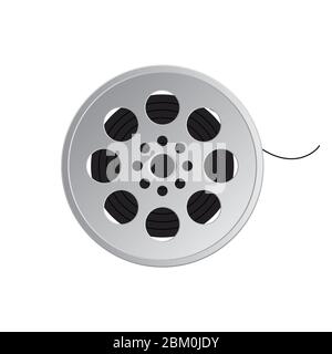 Film reel vector illustration isolated on white background Stock Vector