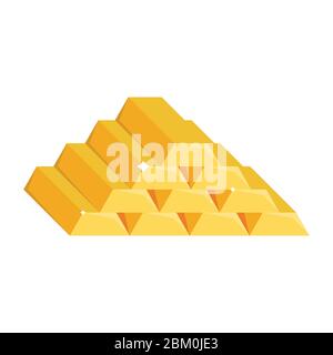 Gold bars vector illustration isolated on white background Stock Vector