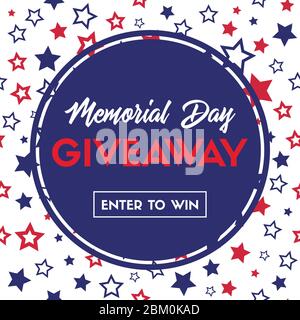 Memorial day giveaway. Banner template Stock Vector