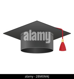 Graduation hat vector illustration isolated on white background Stock Vector