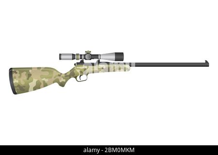 Hunting rifle vector illustration isolated on white background Stock Vector