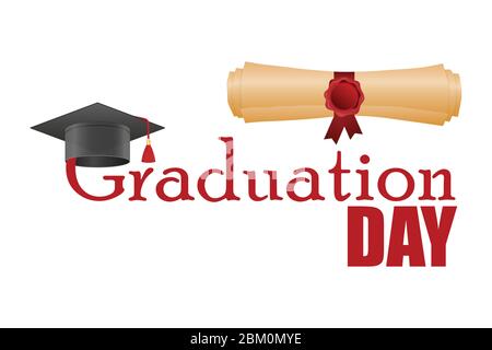 congratulations graduation hat and scroll certificate vector ...