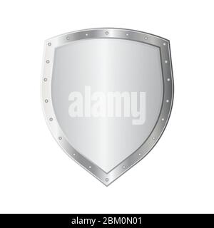 Metal shield vector illustration isolated on white background Stock Vector