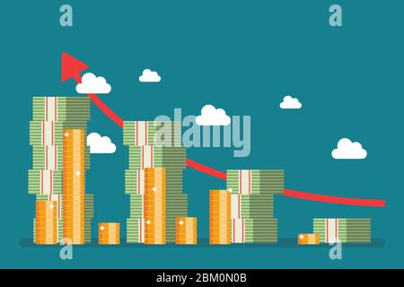Gross domestic product concept. Vector illustration in flat design. Stock Vector