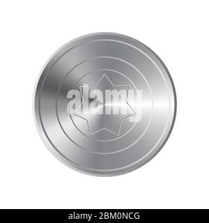 Metal shield vector illustration isolated on white background Stock Vector