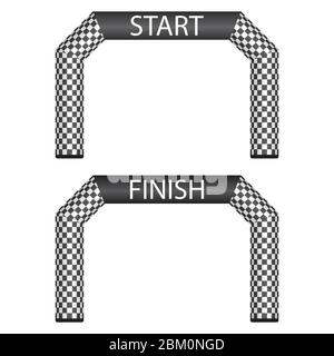 Inflatable finish and start line vector illustration isolated on white background Stock Vector