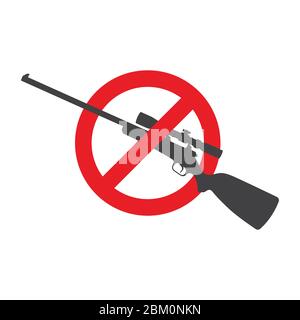 Guns forbidden sign vector illustration isolated on white background Stock Vector